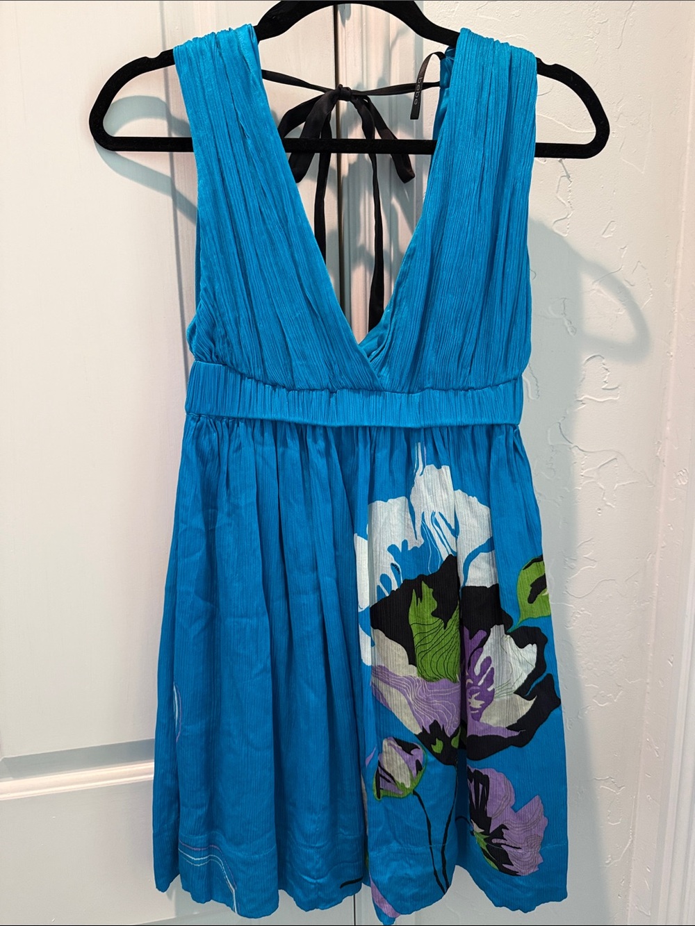 bebe Blue Floral Mini Dress